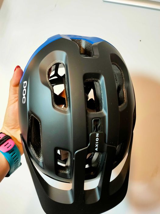 Kask Rowerowy POC Axion Uranium Black/Opal Blue Metallic/Matt 48-52