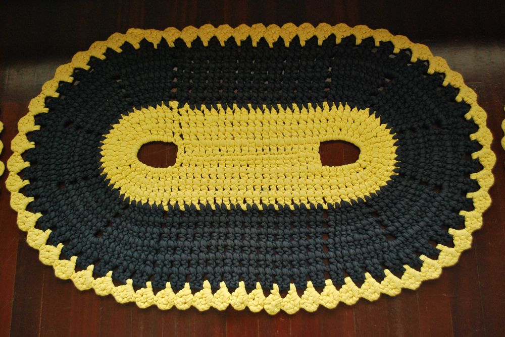 Tapetes Feitos À Mão (Artesanais) Preto e Amarelo