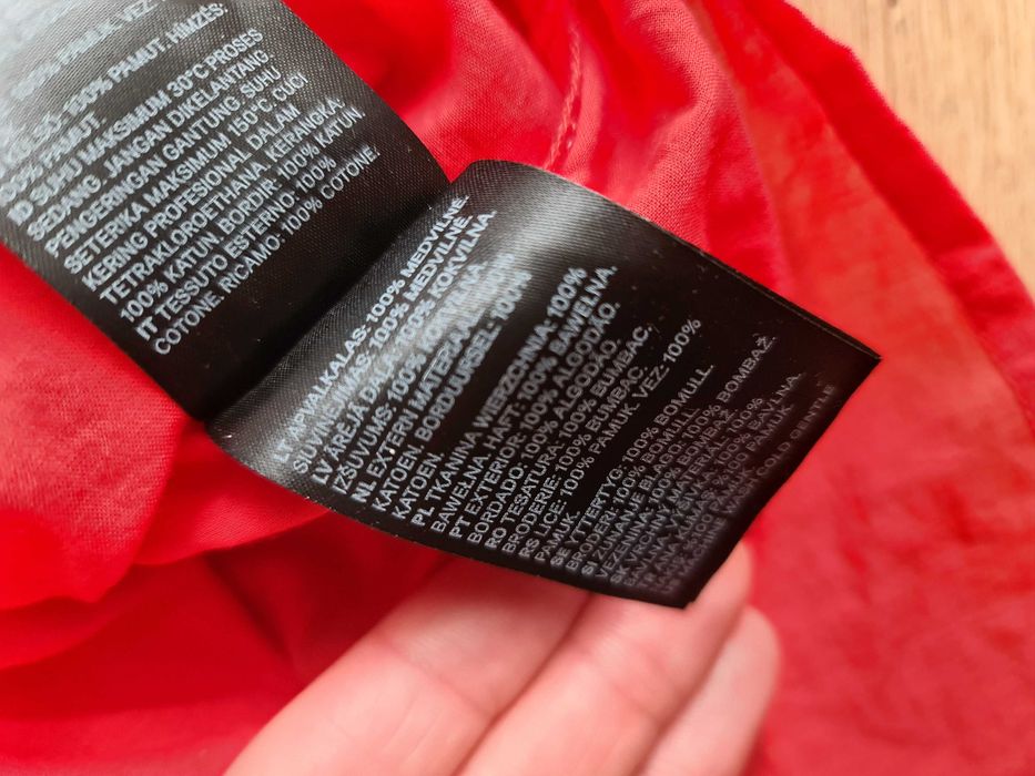 Krótka bluzka H&M na gumce, bawełna 38
