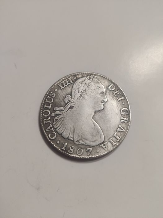 Moneta medal replika Carolus 3 1807 Hispan średnica 3,5 cm