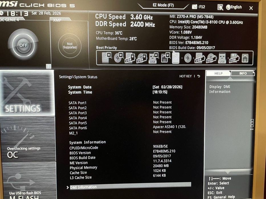 s1151 v2 MSI Z370-A PRO Новые!