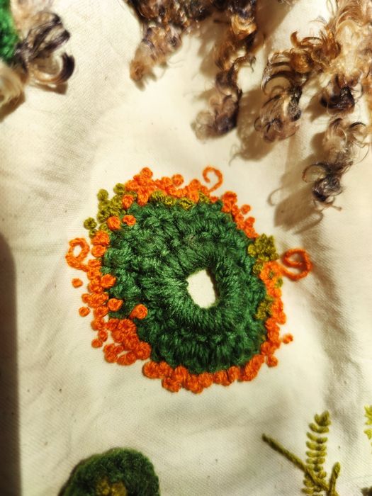 Унікальний шопер з в'язаними елементами та ручною вишивкою