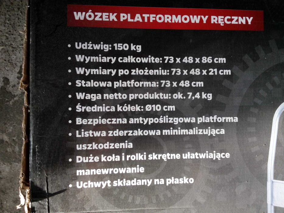 Wózek platformowy ręczny udźwig 150 kg nowy