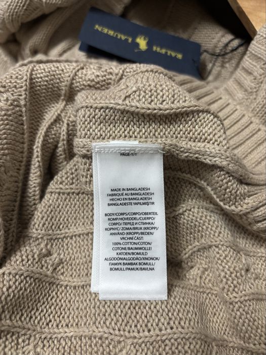 Beżowy sweter męski Polo Ralph Lauren 100% bawełna rozmiar M