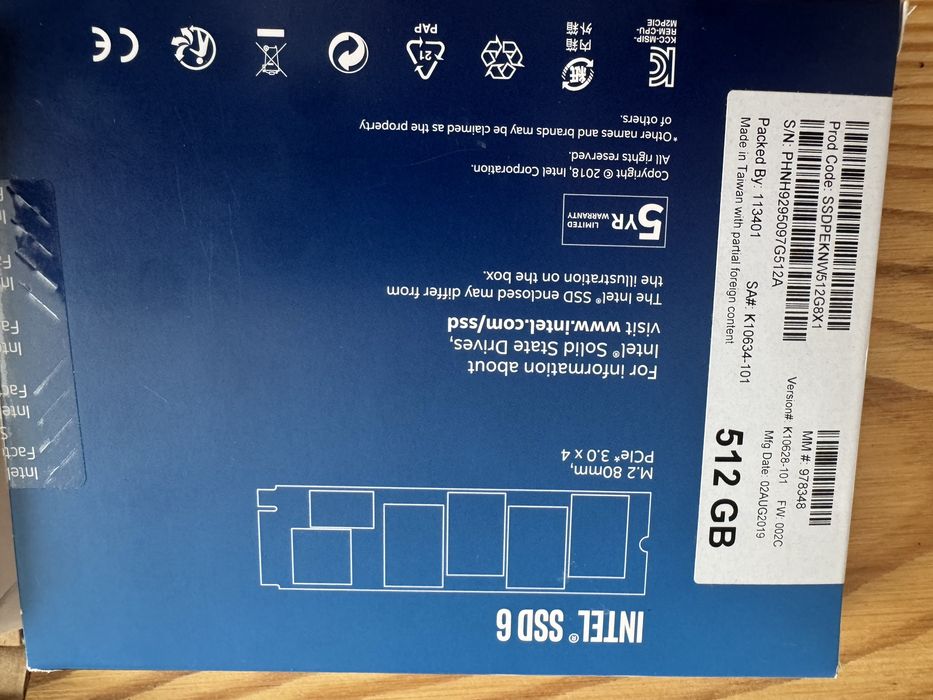 Dysk 512Gb Intel 660p M.2