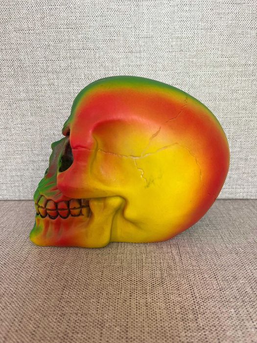 Crânio Decorativo Psicadélico Arco-íris