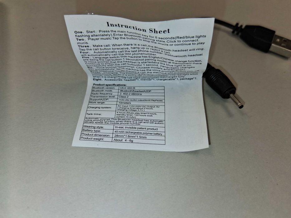 N244 Mini Słuchawka S550 Bluetooth V5.0 Bezprzewodowa Douszna Mikro