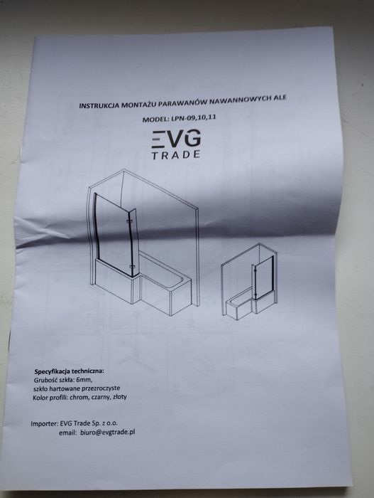 Parawan nawannowy szklany