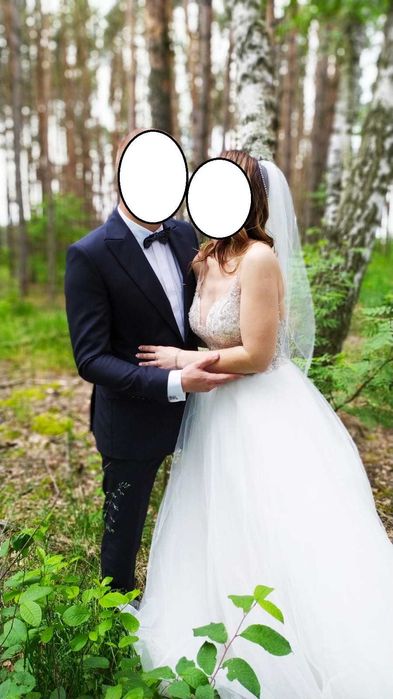Śliczna suknia ślubna princessa rozmiar "M"