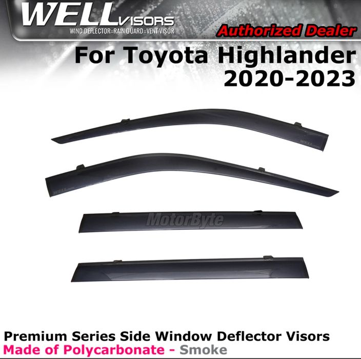 Дефлектори вікон Toyota Highlander 2020+ Wellvisors Premium 3-847TY066