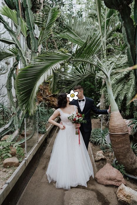 Suknia ślubna Antra 38/40 cekiny z cekinami świecąca błyszcząca Wolszt