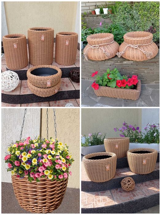 Кашпо для квітів 5л-65л,Дровниця, Корзина,Горщик.Вазон.Кашпо з ротангу