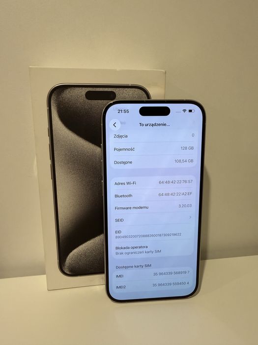 iPhone 15 Pro 128GB Idealny Stan