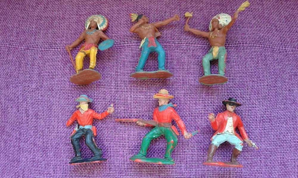 Bonecos - Cowboys, Índios e Soldados - Anos 60 - Timpo, Crescent, MPC