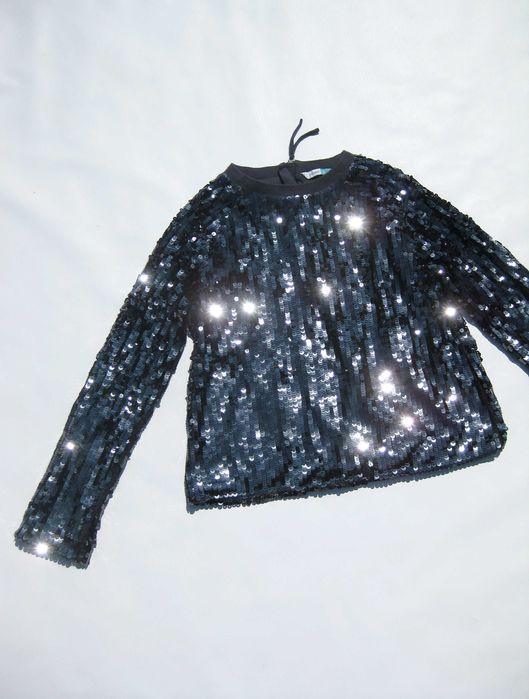 Нарядный блестящий свитер батник с пайетками John Lewis 10 лет