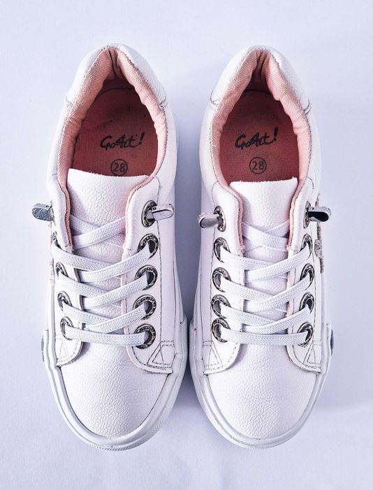 Białe skórzane sneakersy trampki Go4it 28