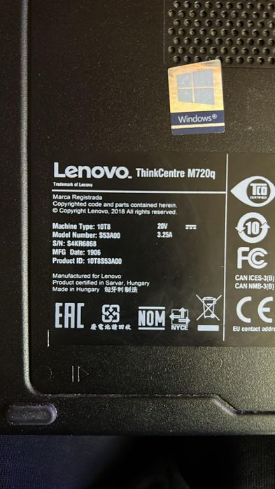 Lenovo ThinkCentre M720q Tiny / SSD / Gotowy do pracy