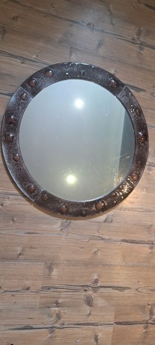 Lustro okrągłe w szklanej ramie 70cm