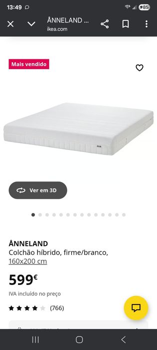 Colchão  Anneland 160×200, 200€