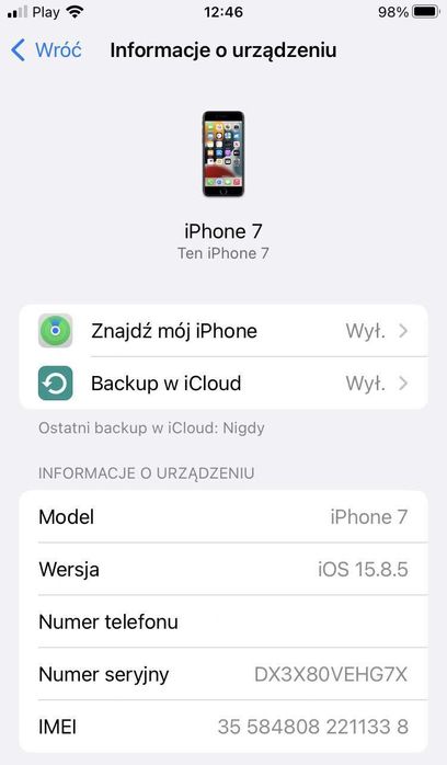 Apple iPhone 7 (Czarny) - KOMPLET !!!