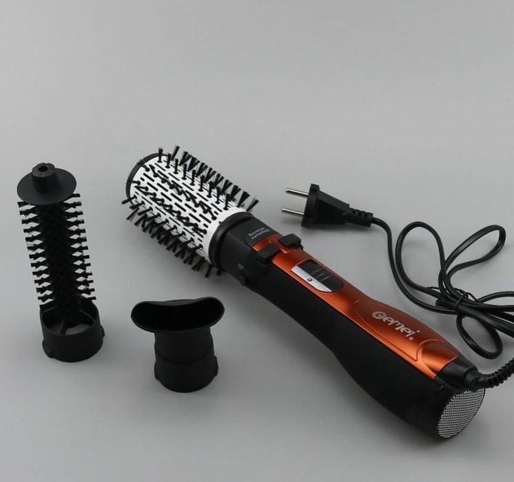 Фен щітка стайлер браш для волосся 3в1 Gemei GM-4828 поворотна
