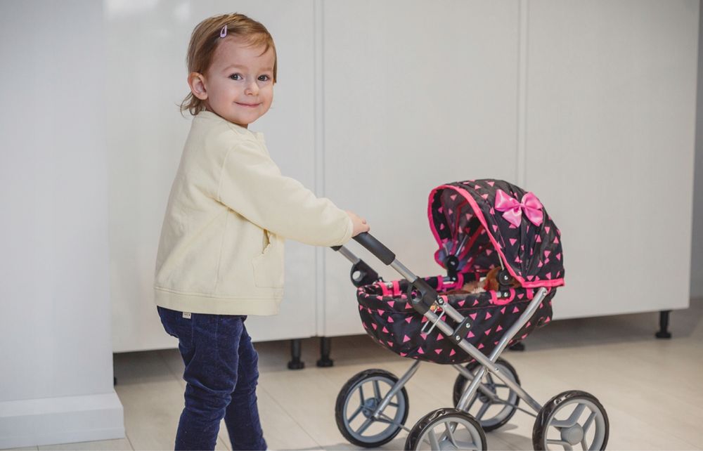 Wózek Dla Lalek Dla Dzieci Składany Daszek Lekki Stabilny Lalki