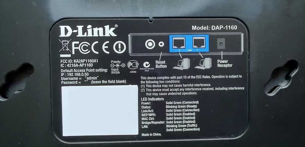 Бездротовий маршрутизатор (Роутер) D-Link DIR-450 | D-Link DAP-1160