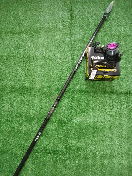 Cana pesca a bóia em carbono com carreto tamanho 600