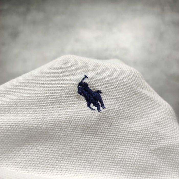 MĘSKA Elegancka PREMIUM Koszulka Biała Polo Ralph Lauren Długi Rękaw