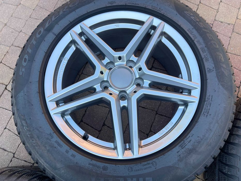 4149. Alufelgi 17" koła zimowe Mercedes Audi A6 Ssangyong Korando 5x112 225/60/17 Pirelli 2024r