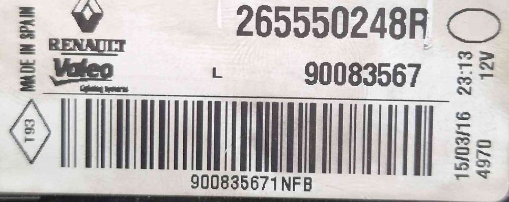 Farolim da Mala Esquerdo 265550248R - RENAULT MEGANE IV Hatchback