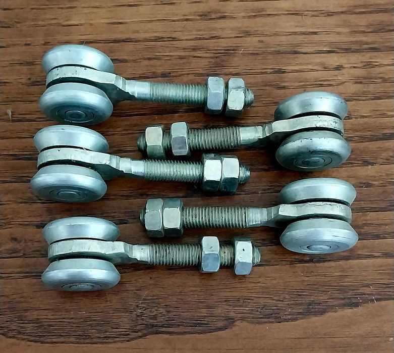 5 Rolamentos de Portões em Aço Zincado - Como Novos
