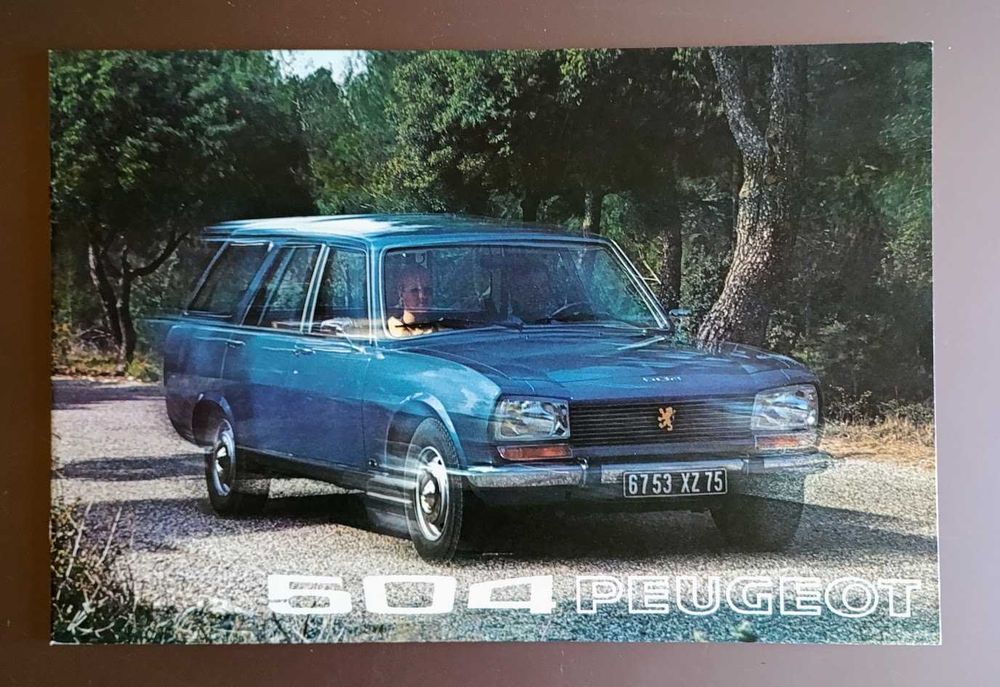 Folheto brochura publicidade memorabília 1973 Peugeot 504