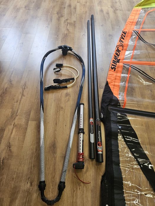 żagiel +stopa masztu,  przedłużka, maszt