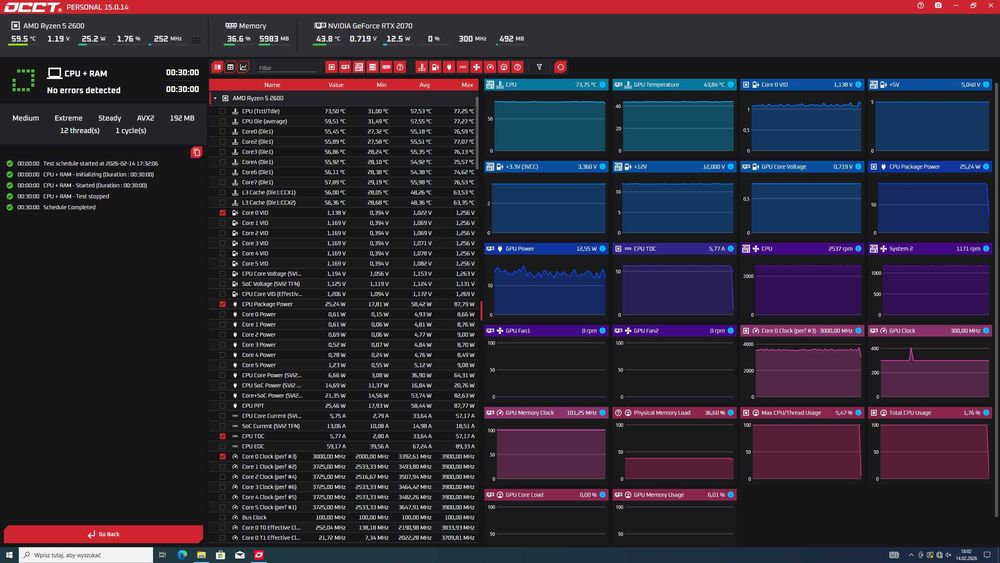 Komputer gamingowy Ryzen 5 2600 | RTX 2070 | 16GB RAM | SSD | Win10/11