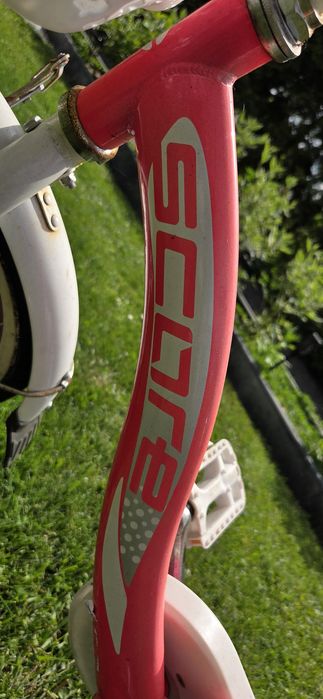 Rowerek rower SCORE dziecięcy różowy biały rozmiar 16