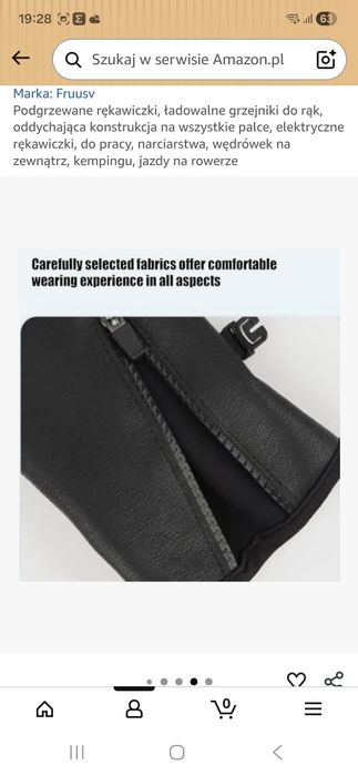 Rękawiczki podgrzewane zimowe rowerowe