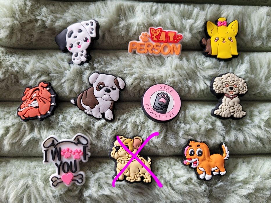4 Przypinki do crocs pieski kotki