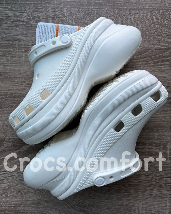 Крокси Бае Білі Жіночі на платформі, Crocs Bae Classic Clog
