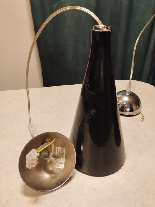 Lampa wisząca czarna stożki dwie sztuki