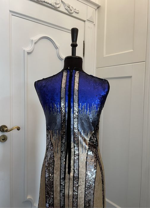 MAX MARA piękna sukienka cekinowa; stan IDEALNY