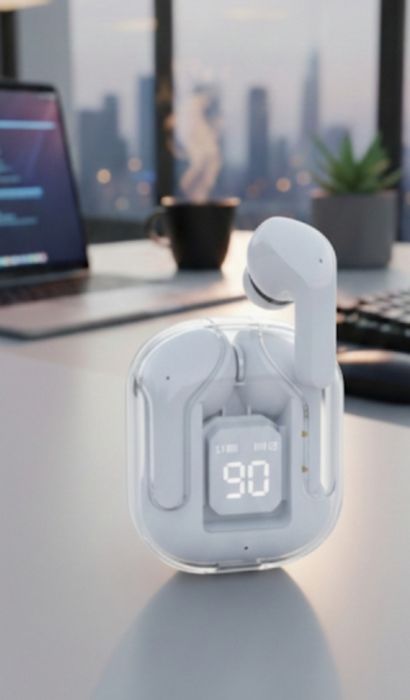 fone sem fio design transparente