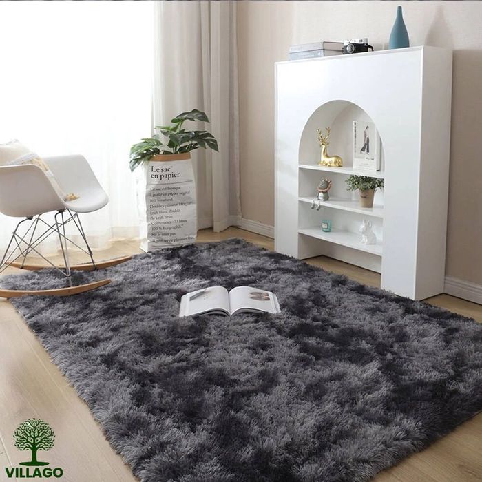 NOWY Dywan Villago Shaggy Grey - Ciemny Szary 60x90 cm Miękki Puszysty