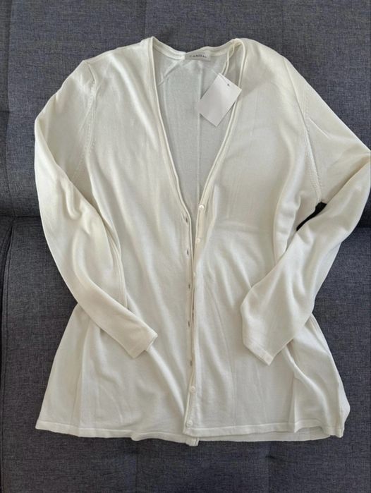 Sweter ecru C&A, rozpinany