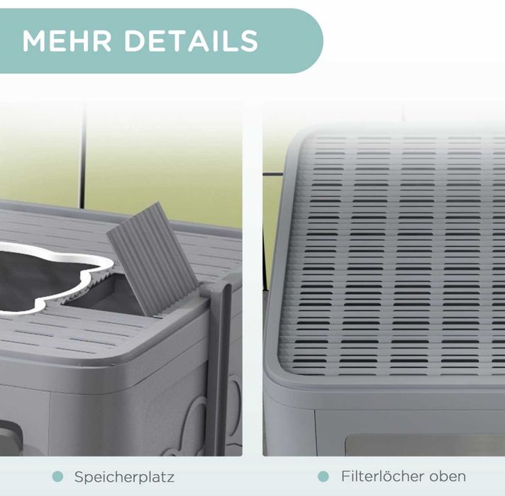 Kuweta dla kota z drzwiczkami z górnym wyjściem system "Clean Floor"