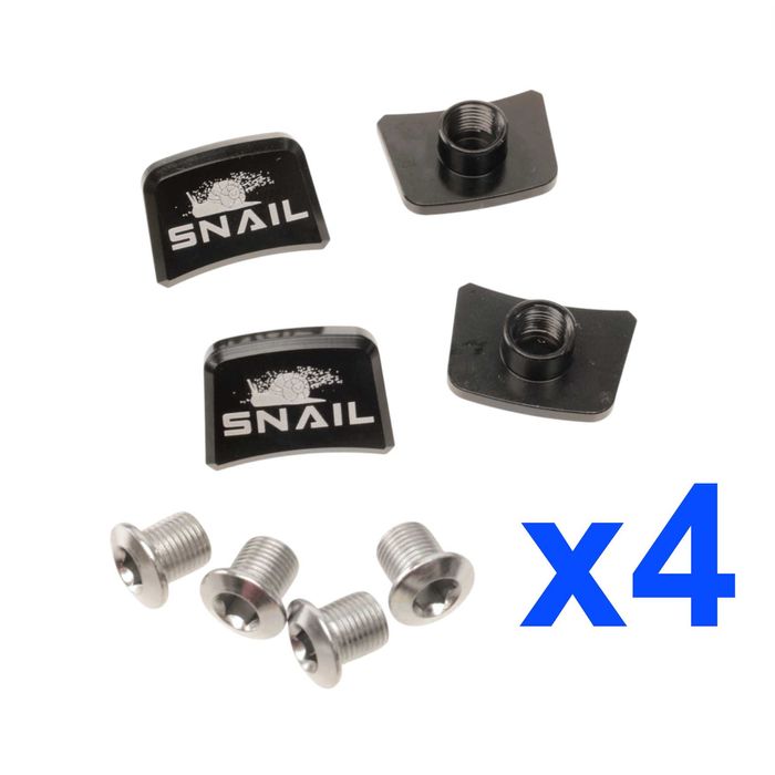Zestaw 4 śruby kominy zaślepki zębatek zębatki korby czarne snail