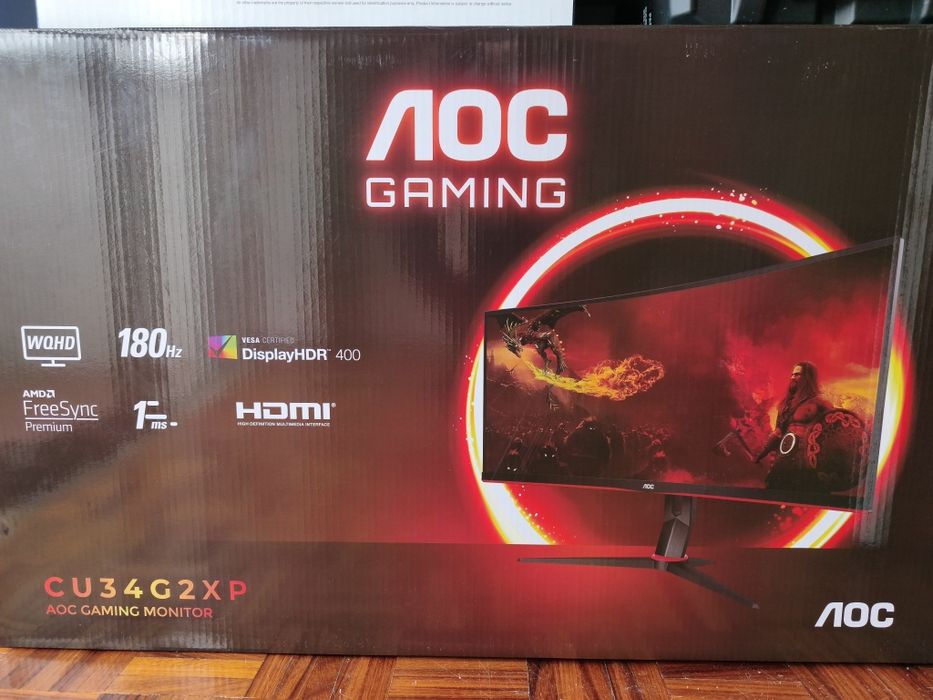 AOC CU34G2XP – 34 Ultrawide Gaming Monitor | 165Hz | 1ms | Impecável