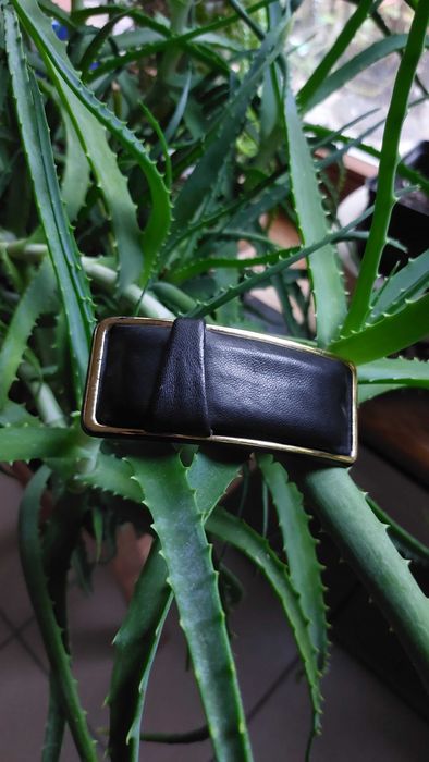 skórzana vintage klamra spinka do włosów duża oryginalna lata 90te 90s