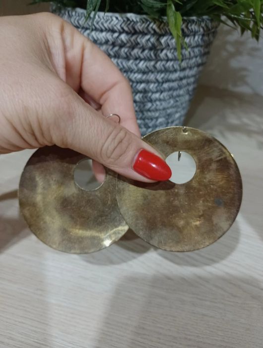 Blaszane kolczyki koła vintage