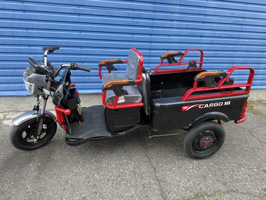 Електротрицикл вантажний CARGO 10 1500W 60V 32Ah (Чорний)